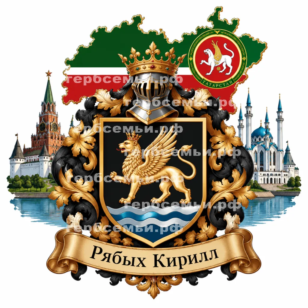 Герб семьи Создать герб на фоне республики Татарстан и города Казани #42454