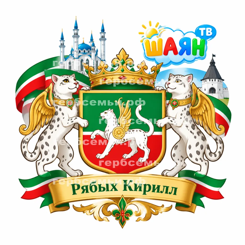 Герб семьи Создать герб на фоне республики Татарстан и детского телеканала Шаян ТВ #42439