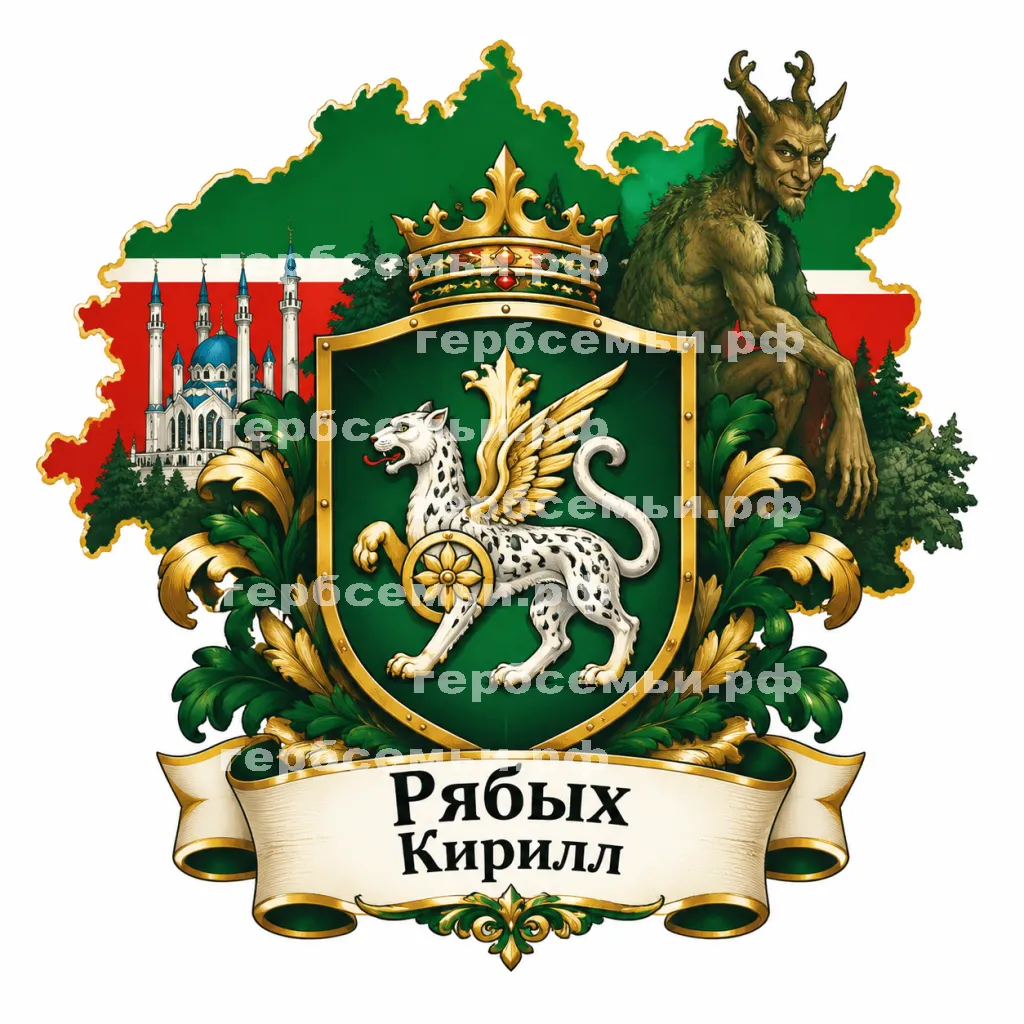 Герб семьи Создать герб на фоне республики Татарстан и Шурале #42440