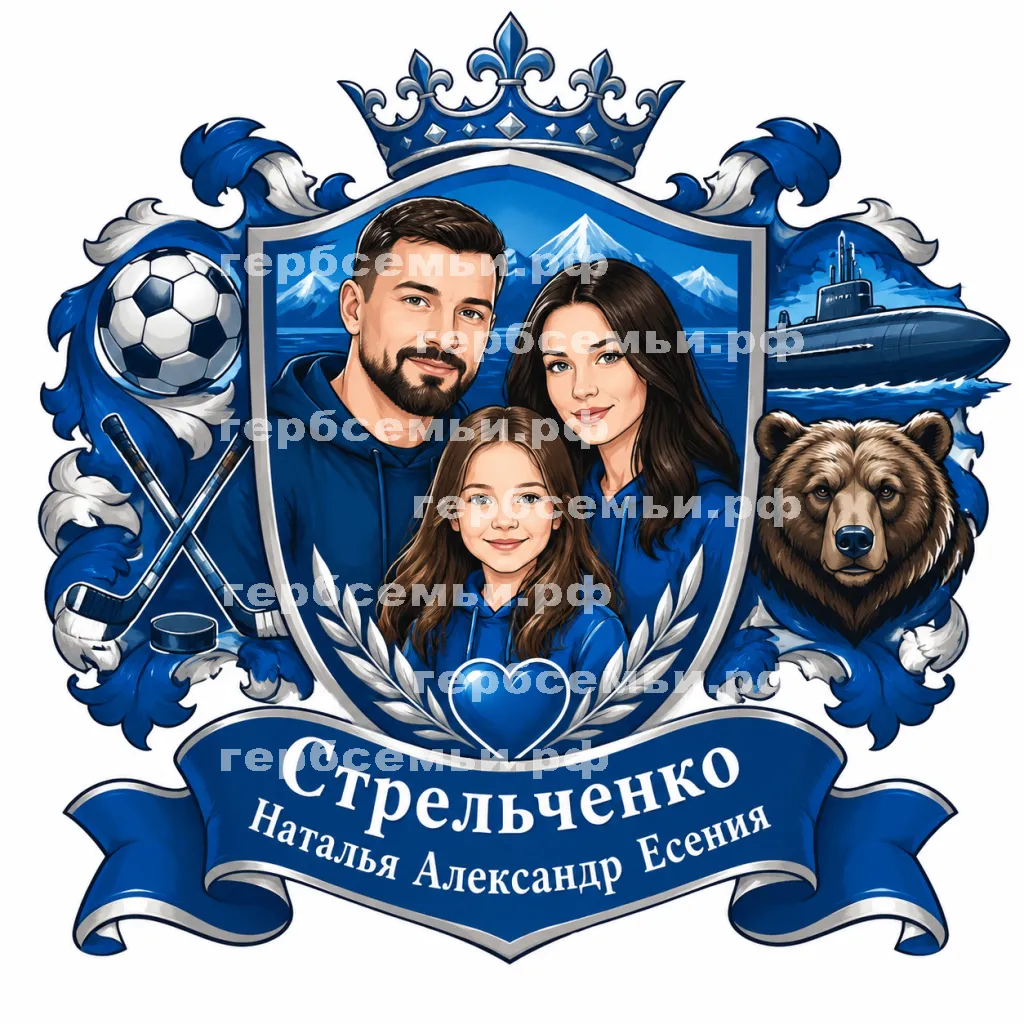 Герб семьи Стрельченко Наталья Александр Есения #42446