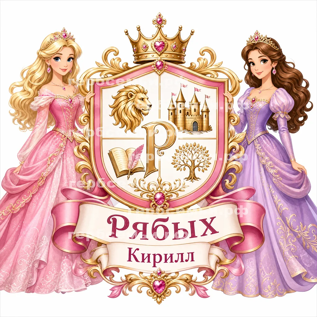 Герб семьи Создать герб на фоне принцесс #42458