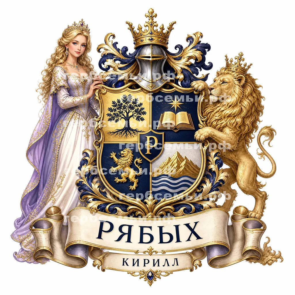 Герб семьи Создать герб на фоне принцессы #42459