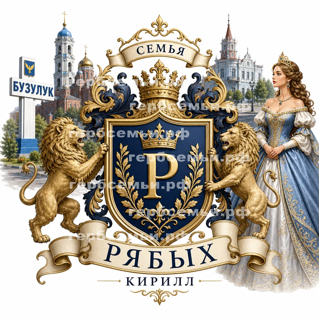 Герб семьи Создать герб на фоне города Бузулука и принцессы #42463