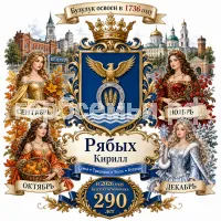 Гербы семьи Создать герб на фоне города Бузулука Оренбургской Области и принцессы сентябрь, октябрь, ноябрь и декабрь 2026 год. Бузулук освоен в 1736 году. В 2026 году Бузулука исполнилось 290 лет.