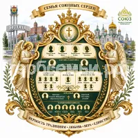 Гербы семьи Создать герб семьи на фоне города Бузулука и православного телеканала Союз