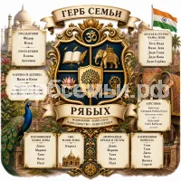 Герб семьи Создать герб семьи на фоне Индии