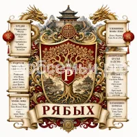 Гербы семьи Создать герб семьи Рябых на фоне Китая