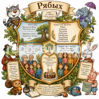 Герб семьи Создать герб семьи на фоне сказок Григория Остера