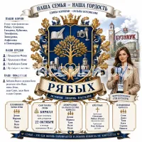 Гербы семьи Создать герб семьи на фоне города Бузулука и девушки корреспондента СТВ Бузулук