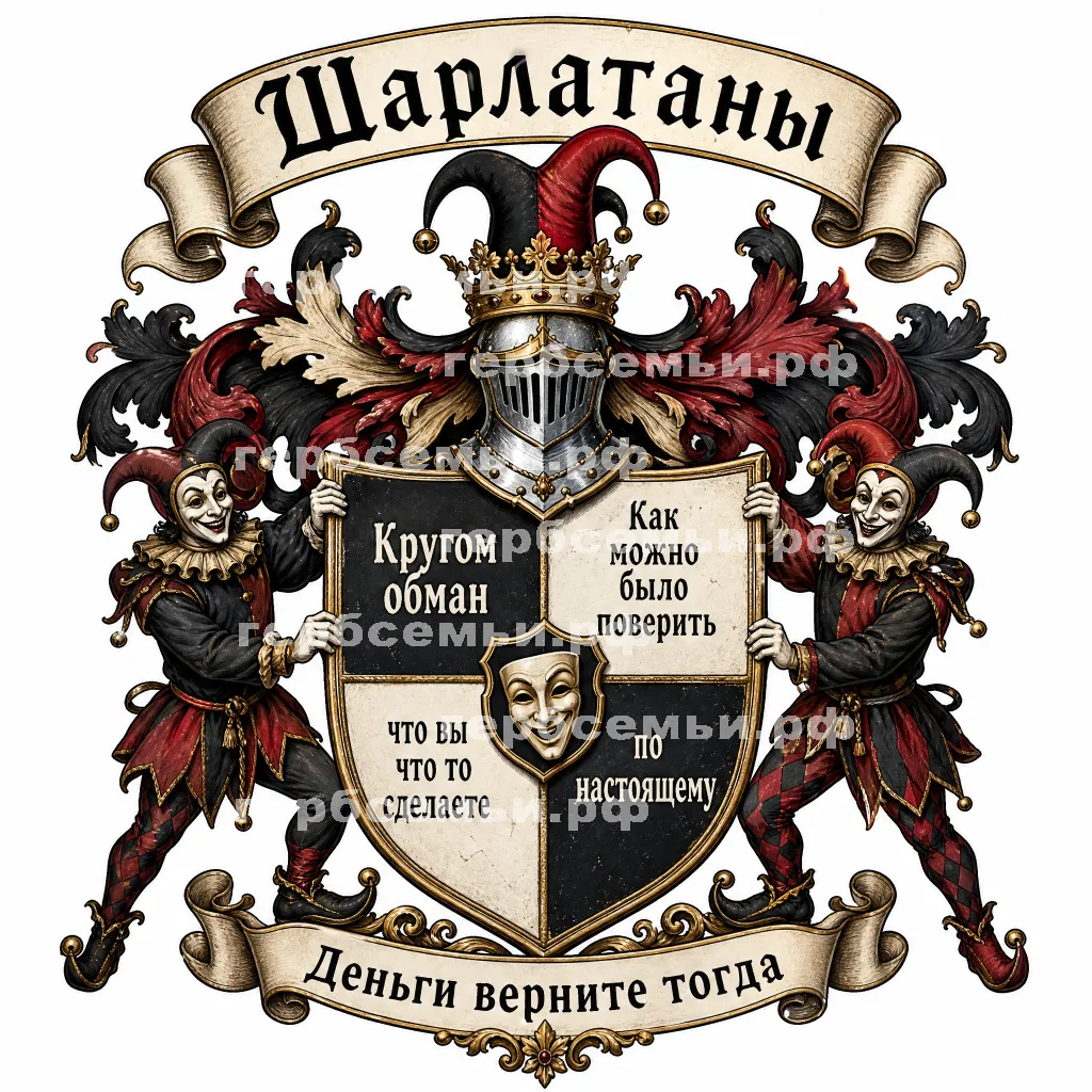 Герб семьи Шарлатаны Кругом обман Как можно было поверить что вы что то сделаете по настоящему #42528