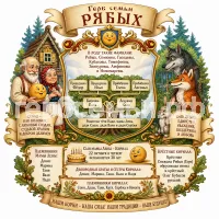 Гербы семьи Создать герб семьи на фоне русской народной сказки Колобок