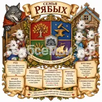Гербы семьи Создать герб семьи на фоне русской народной сказки Волк и Семеро Козлят
