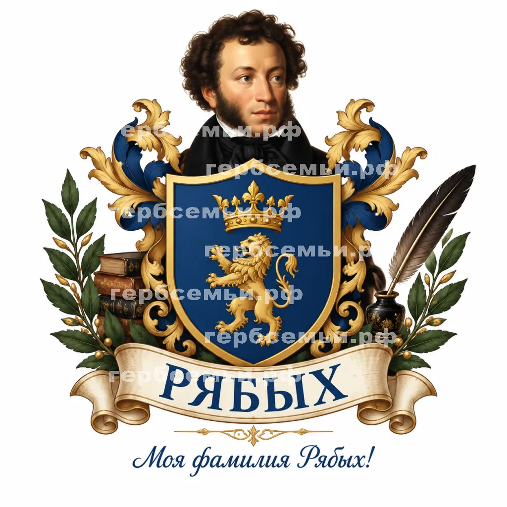 Герб семьи На фоне Александра Сергеевича Пушкина #42558