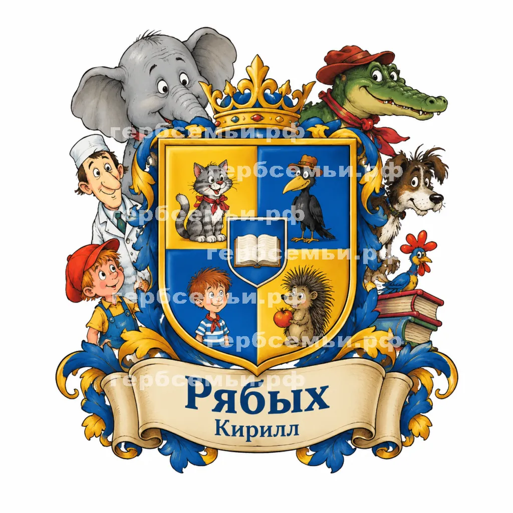 Герб семьи Создать герб на фоне сказок Григория Остера #42561