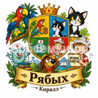 Герб семьи Создать герб на фоне сказок Григория Остера 38 попугаев, котёнок по имени гав, петька-микроб, вредные советы и приключения Пифа