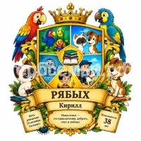 Гербы семьи Создать герб на фоне сказок Григория Остера 38 попугаев, котёнок по имени гав, петька-микроб, вредные советы и приключения Пифа и дня рождения Кирилла исполняется день рождения 22 октября в четверг исполняется 38 лет