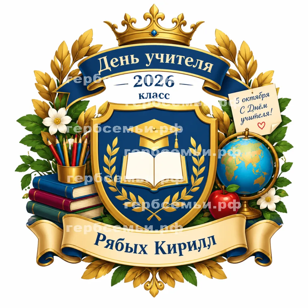 Герб семьи Создать герб на фоне дня учителя 2026 класса и учительницы 5 октября #42571