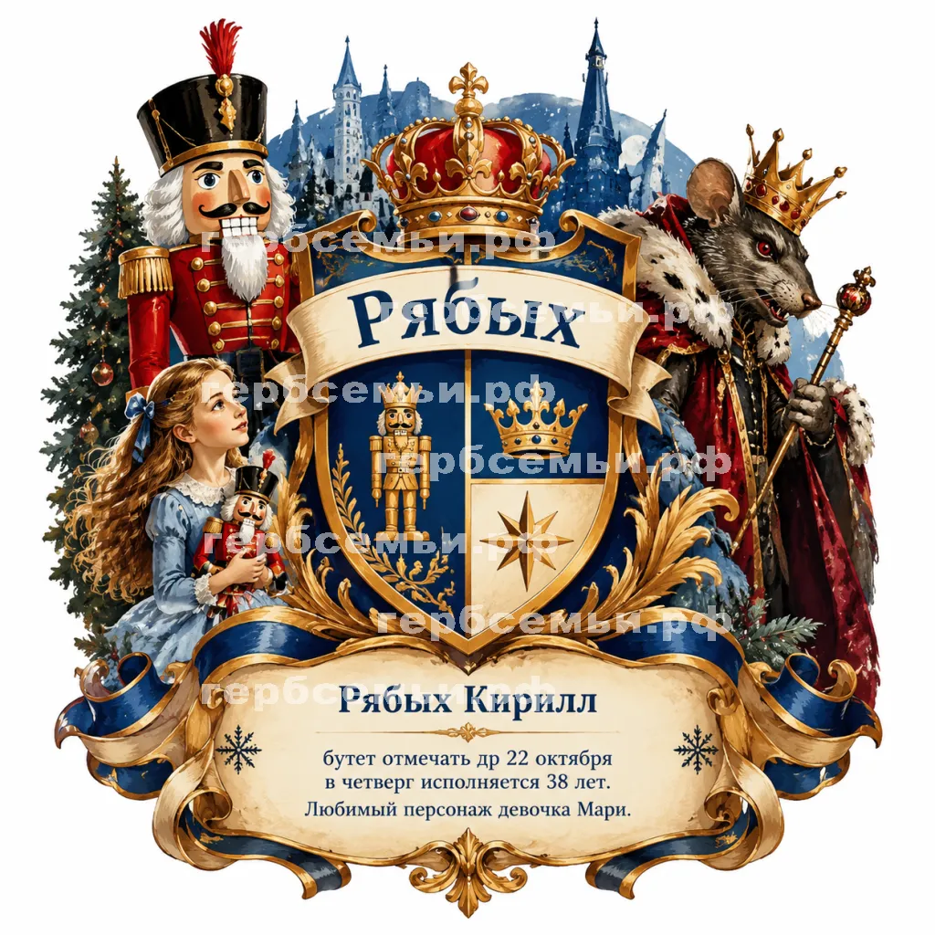 Герб семьи Создать герб на фоне сказки Гофмана Щелкунчик и Мышиный король #42574