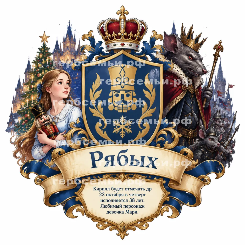 Герб семьи Создать герб на фоне сказки Гофмана Щелкунчик и Мышиный король #42575