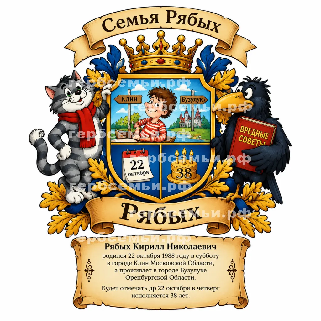 Герб семьи Создать герб на фоне сказки Григория Остера вредные советы 2026 год #42578