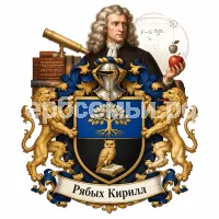 Герб семьи Создать герб на фоне Исаака Ньютона