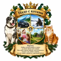 Герб семьи Надо с котами
