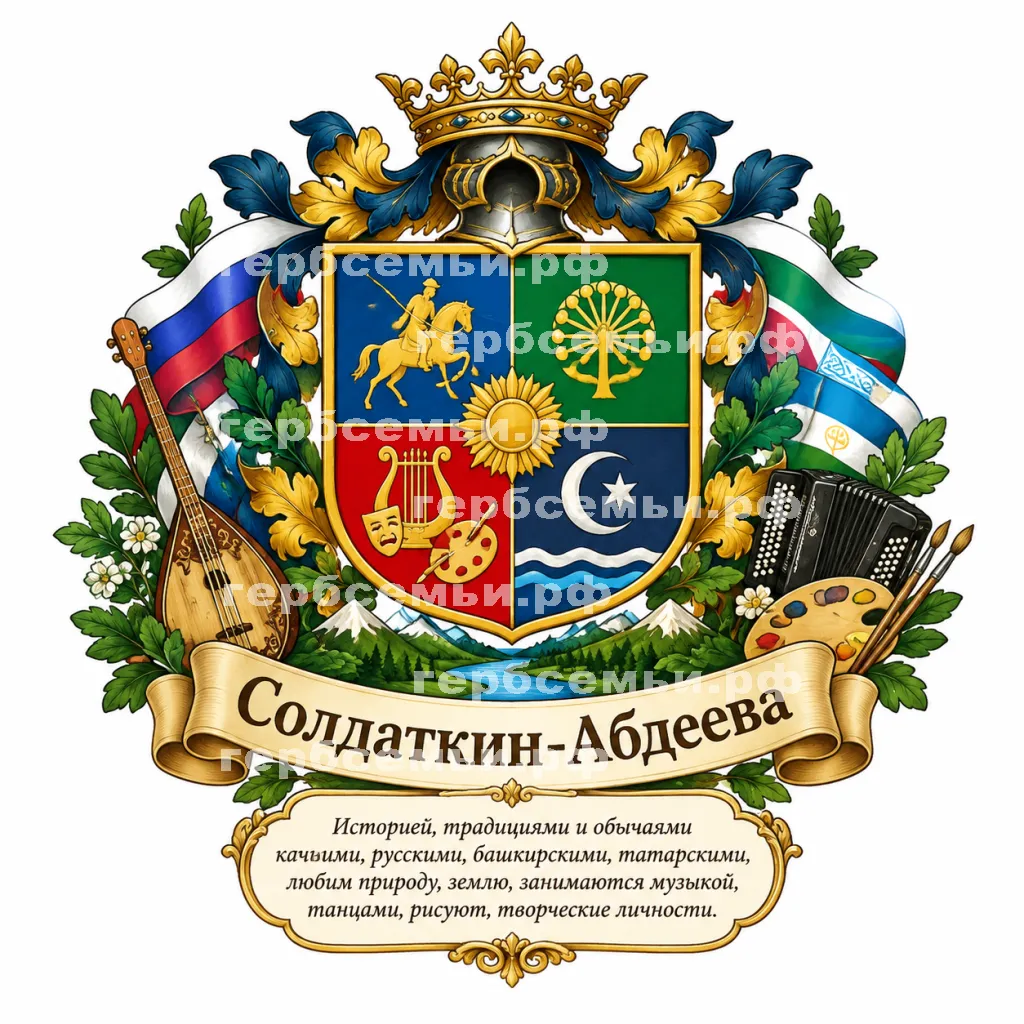 Герб семьи Солдаткин-Абдеева #42770