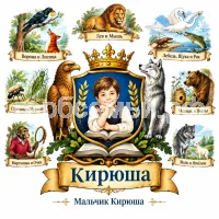 Герб семьи Создать герб на фоне басен Ивана Андреевича Крылова и их названия