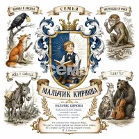 Герб семьи Создать герб на фоне басен Ивана Андреевича Крылова и их названия