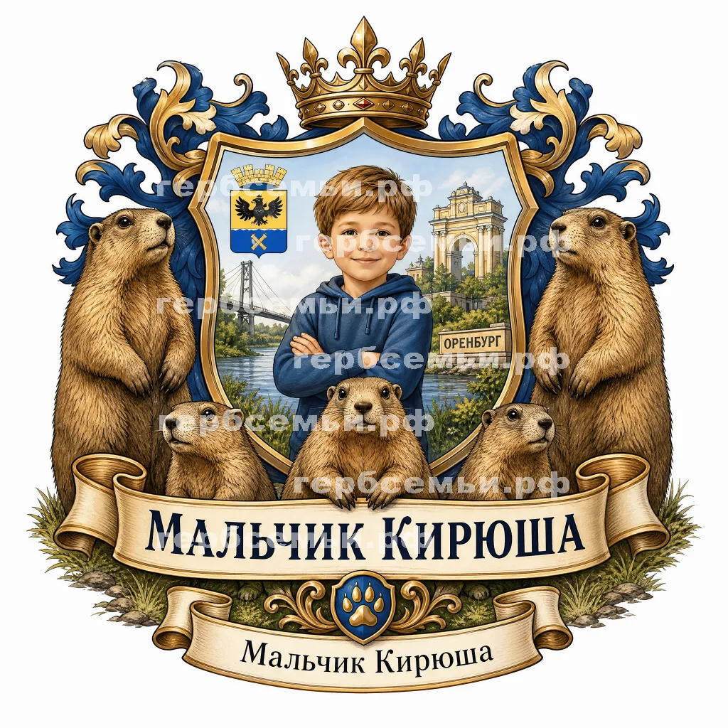 Герб семьи Создать герб на фоне байбаков Оренбурга #42820