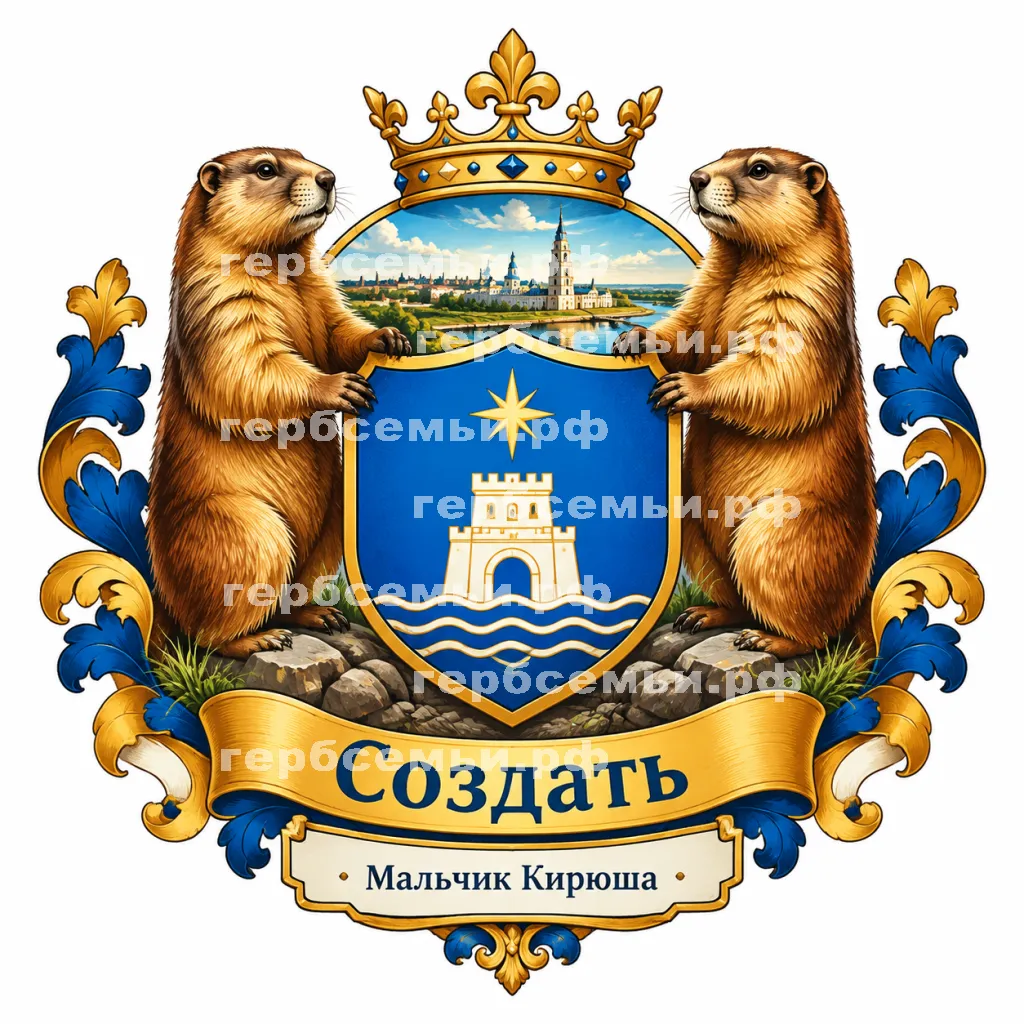 Герб семьи Создать герб на фоне байбаков Оренбурга #42822