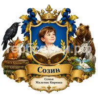 Герб семьи Создать герб на фоне басен Ивана Андреевича Крылова и названия