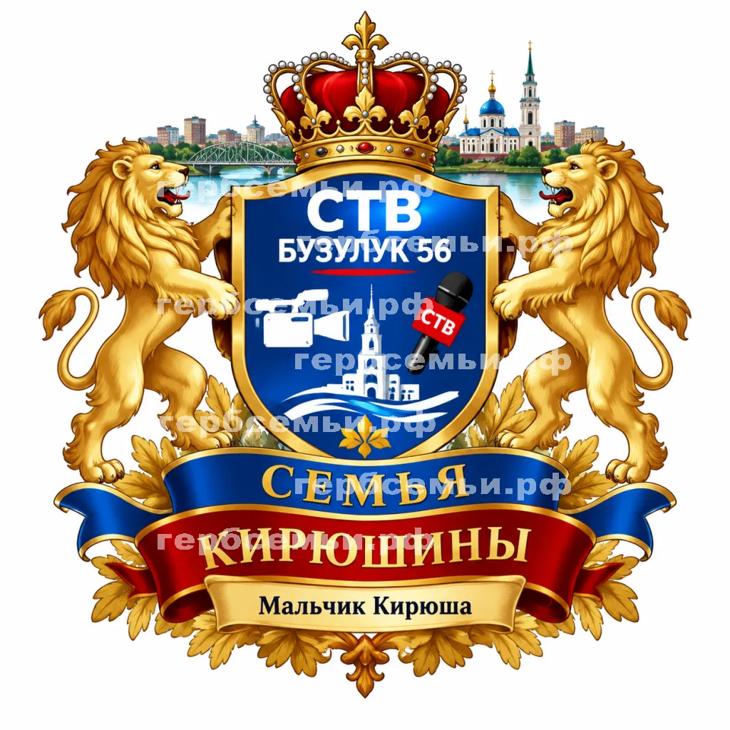 Герб семьи Создать герб на фоне города Бузулука СТВ Бузулук 56 и корреспондента #42845