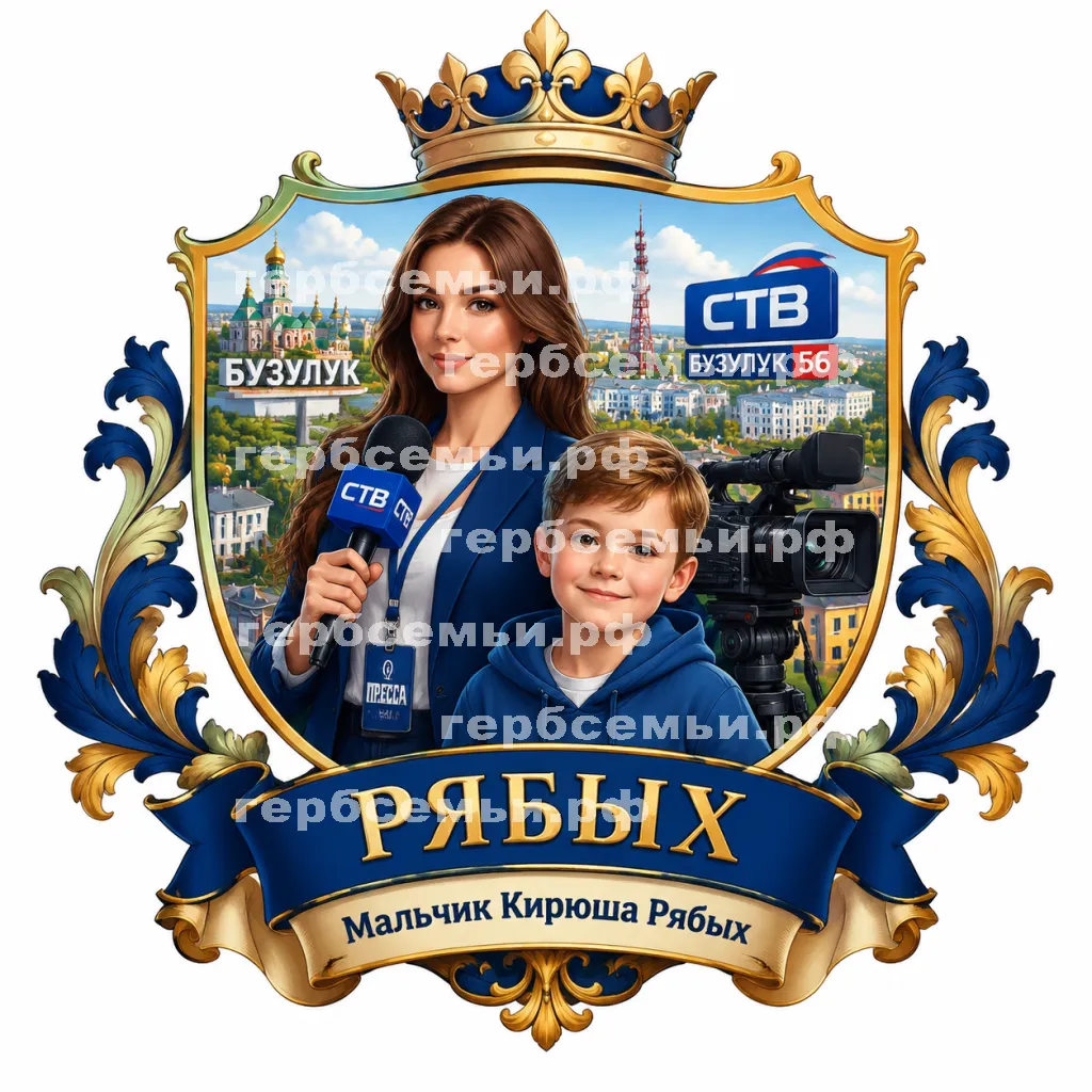 Герб семьи Создать герб на фоне города Бузулука СТВ Бузулук 56 и девушка корреспондент #42846