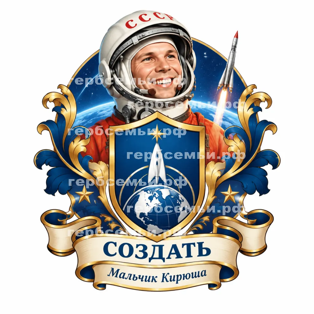 Герб семьи Создать герб на фоне Юрия Гагарина #42892