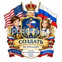 Гербы семьи Создать герб фоне дружбы между США и России(10/11/2026 года) 11 октября международного дня девочек 2026 год и девочек коррисподетов