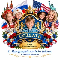 Гербы семьи Создать герб на фоне русских и американских девочек и поздравил их с международным днём девочек 11 октября 2026 год