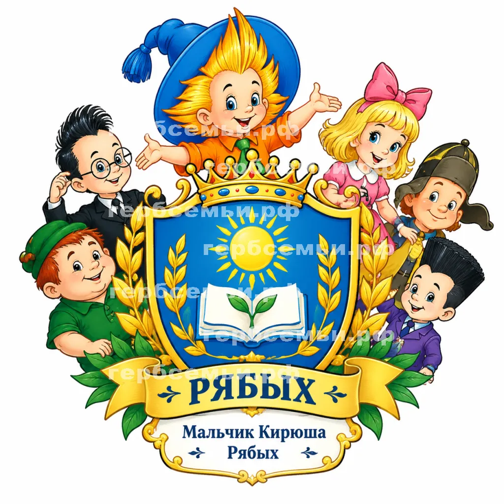 Герб семьи Создать герб на фоне Незнайки и его друзей #42968