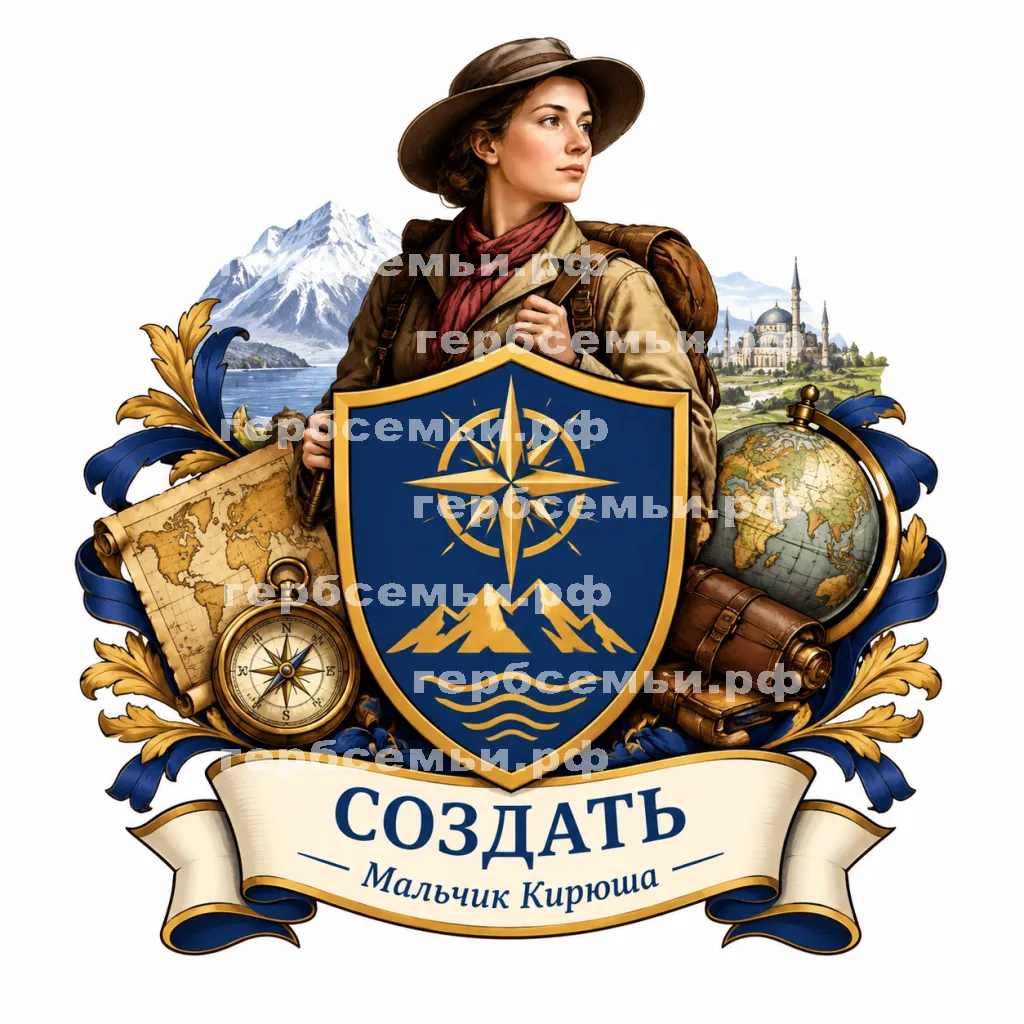 Герб семьи Создать герб на фоне путешественницы Александрины Тинне #43016