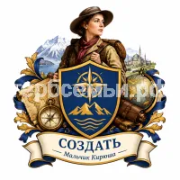 Герб семьи Создать герб на фоне путешественницы Александрины Тинне