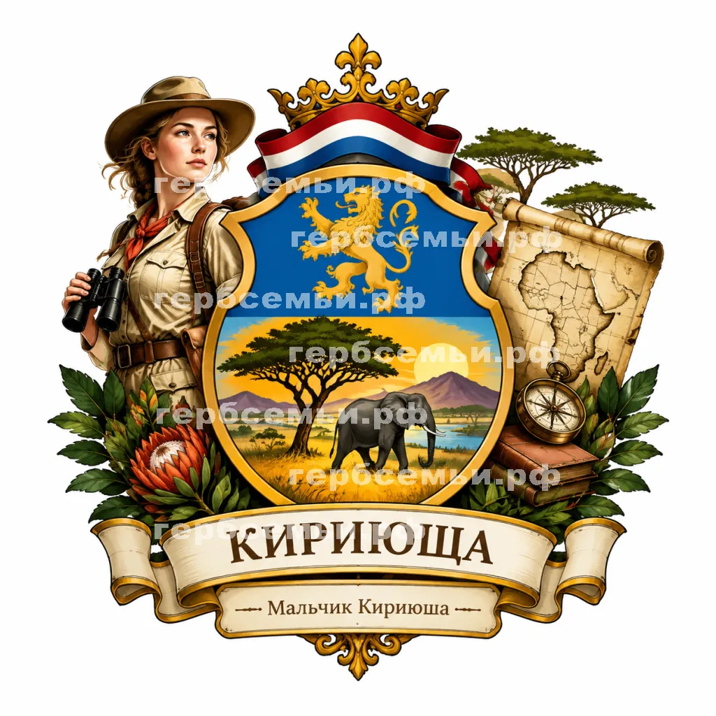 Герб семьи Создать герб на фоне голландская исследовательница Африки #43021