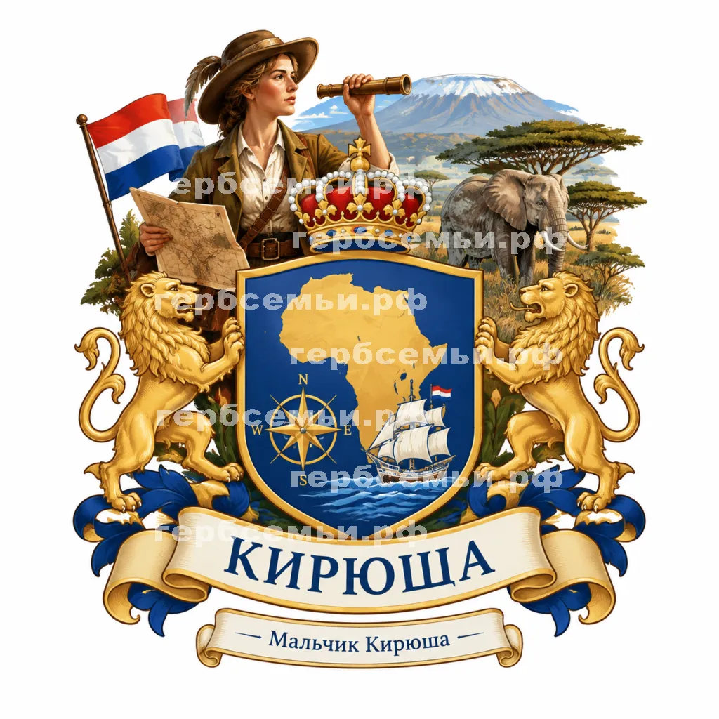 Герб семьи Создать герб на фоне голландская исследовательница Африки #43022
