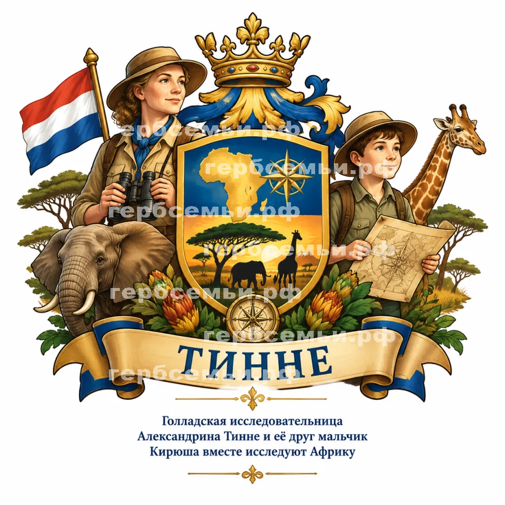 Герб семьи Создать герб на фоне голландская исследовательница Африки #43024
