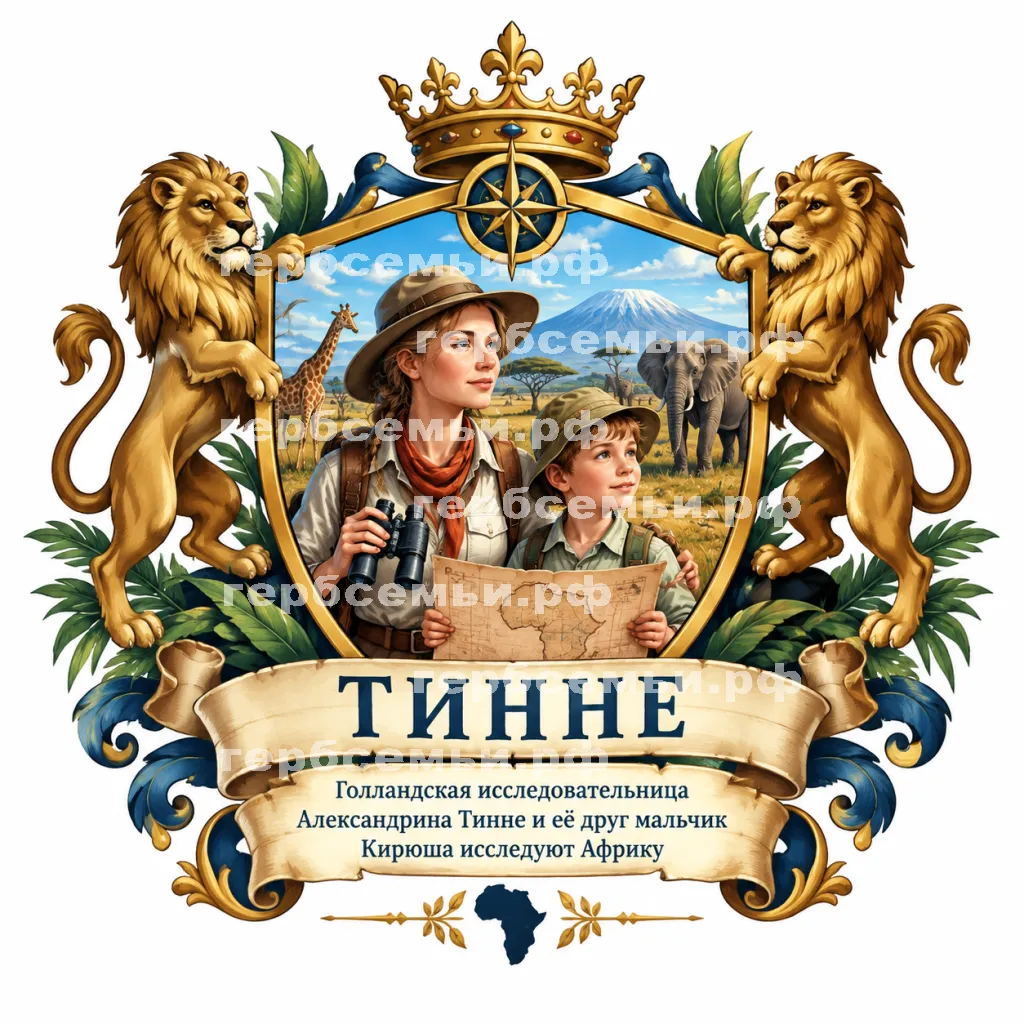 Герб семьи Создать герб на фоне голландская исследовательница Африки #43025