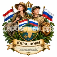 Гербы семьи Создать герб на фоне знаменитой голландской исследовательницы Африки Адександрины Тинне и её друг из России мальчик Кирюша