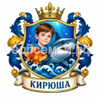 Герб семьи Создать герб на фоне рыбки и рыбы акулы