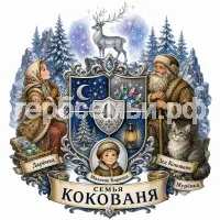 Гербы семьи Создать герб на фоне сказка Павла Петровича Бажова Серебряное Копытце девочка Дарёнка дед Кокованя и кошка Мурёнка