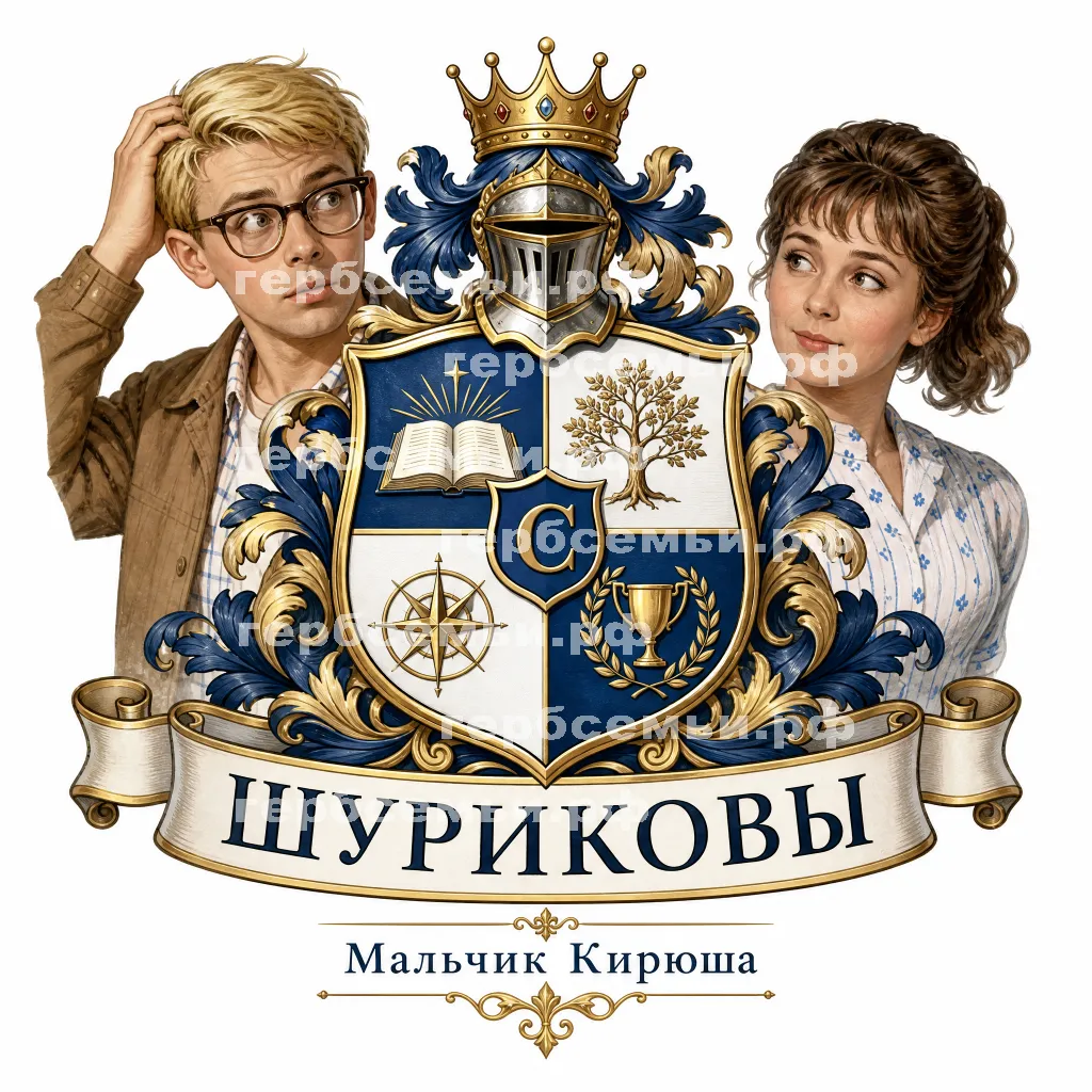 Герб семьи Создать герб на фоне Шурика и Лидочки #43178
