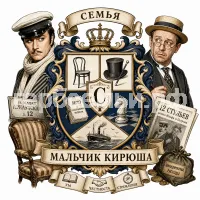 Герб семьи Создать герб на фоне фильма 12 стульев Остапа Бендера и Кисы Воробьянинова