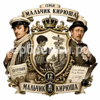 Герб семьи Создать герб на фоне фильма 12 стульев Остапа Бендера и Кисы Воробьянинова
